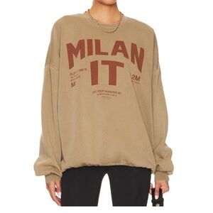 The Laundry Room 'Welcome To Milan' Tan Cotton Sweatshirt Small